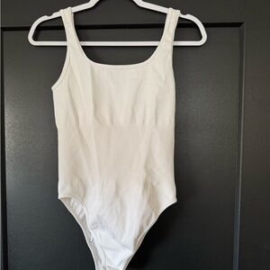 White Ribbed Bodysuit